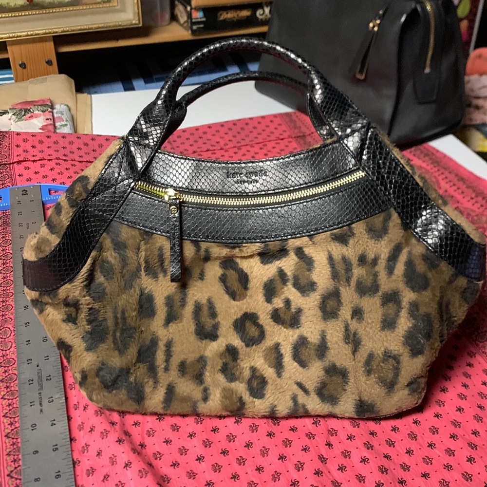 Leopard “fur” and snakeskin Kate Spade handbag